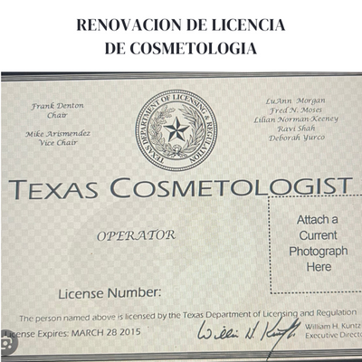 renovacion de licencia cosmetologia